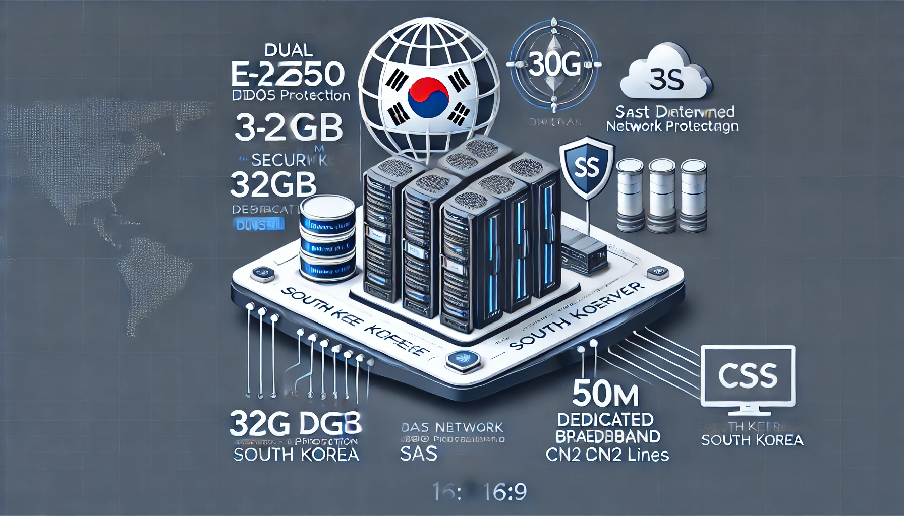 韩国防御服务器:韩国E5大带宽高防CN2,CPU:e5-2650*2(16核),内存:32G, 硬盘:,宽带:50M独享,IP:1个仅3799元/月